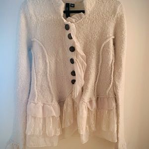 Romantic wool/lace detailing cardigan
